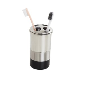 Modern Lime <b>Green</b> Toothbrush Holder With Stainless Steel Top 4 Slot <b>Bathroom</b> <b>Accessory</b> Organizer For Countertop Storage Holder - Product Image 3
