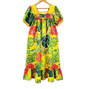 Vestido Hawaiano Estampado Floral Tropical, Vestido Maxi para Mujer, Estilo Vacacional - Product Image 3