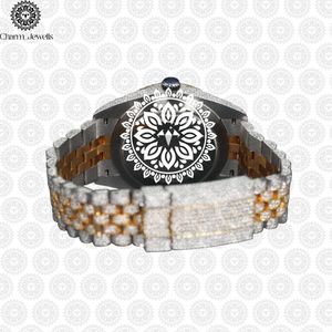Montre de luxe pour homme Charm_Jewells en acier inoxydable 40 mm avec accent diamant, verre saphir, mouvement mécanique analogique, étanche 10 bars - Product Image 5