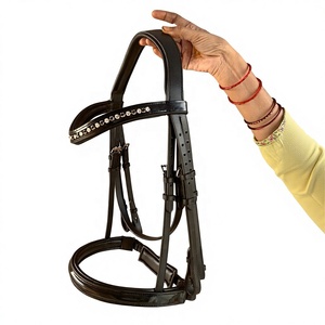 Brida de cuero para caballo con narquileras acolchadas y cabezada anatómica para doma clásica - Product Image 5