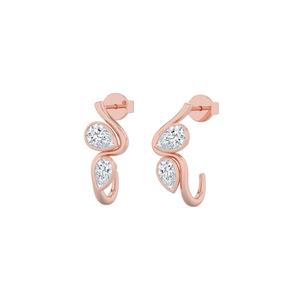 Descubre los Pendientes de Diamantes Creados en Laboratorio con Corte Pera de 1.47 CTW, Elaborados con una Montura de Oro Rosa de 9K - Product Image 5