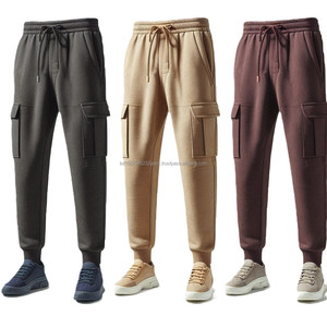 Pantalones de chándal Cargo de talla grande para hombre, nuevos diseños, pantalones personalizados de lana de algodón para exteriores, pantalones de chándal planos Unisex de gran tamaño - Product Image 5