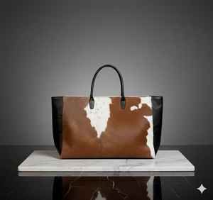 Bolso Tote Casual de Cuero Genuino Impermeable de Color Sólido con Cierre de Cremallera, Correa de Hombro Extraíble, Gran Capacidad, LTB-0503 - Product Image 3