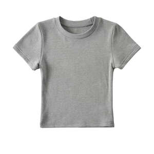 Nouveau design de crop tops pour femmes, col rond, coupe ajustée, couleurs unies, haute qualité, sexy, style t-shirt court - Product Image 4