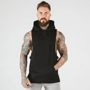 Sudadera sin mangas deportiva estampada con cuentas, suave y duradera, al por mayor con MOQ bajo, diseñada para levantamiento de pesas y entrenamiento deportivo profesional. - Product Image 5