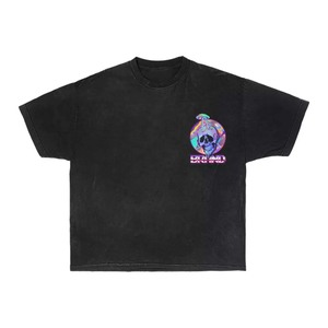 เสื้อยืดผู้ชายผ้าฝ้าย 100% ทรงหลวม พิมพ์ลาย เสื้อยืดโอเวอร์ไซส์ผู้ชาย 240 GSM ผ้าฝ้ายพรีเมียม สีดำ พิมพ์ลายพัฟ รับสกรีนโลโก้ - Product Image 2