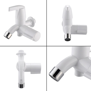 Wholesale Washing Machine Faucet White ABS Dual Control Chrome Tip Mounted Bibcock Double Outlet Tap KSCS-04T9PP KSN VietNam - Product Image 3