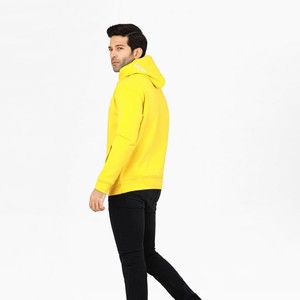 Sudadera con Capucha Amarilla para Hombre, Tejida, Corte Regular, Informal, Otoñal, Color Sólido, Diseño con Bolsillos - Product Image 2