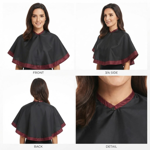 Cape de coiffeur imperméable réglable en coton personnalisée pour salon de coiffure - Product Image 4