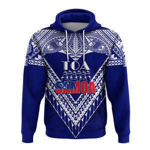 เสื้อฮู้ดดี้ผู้ชาย Toa Samoa สีน้ำเงินล้วน ผ้าทอระบายอากาศได้ดี เป็นมิตรกับสิ่งแวดล้อม ทรงปกติ สวมใส่สบาย มีกระเป๋า พร้อมลายตัวเลข - Product Image 5