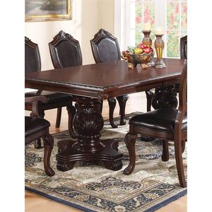 Tavolo da Pranzo Rettangolare Royal con Base a Doppio Piedistallo, 1 Pezzo, Tavolo Formale Marrone Rettangolare per Sala da Pranzo - Product Image 1