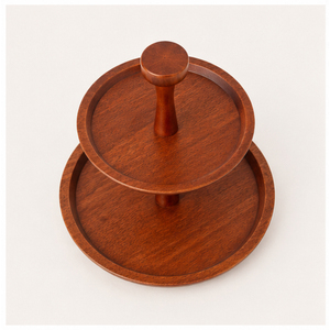 Wholesale Handmade 2 Tier Wooden Serving Tray <b>Stand</b> Acacia Wood Tiered <b>Cake</b> <b>Stand</b> for Dessert Display & Cupcake Holder On Sale - Product Image 6