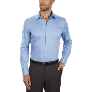 Camisa de vestir elástica de corte ajustado con cuello flexible para hombre, camisa de negocios de manga larga con botones para oficina, trabajo, bodas y ropa formal - Product Image 3