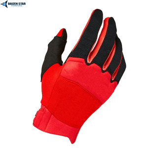 Full Finger Racing Gloves Red Black Breathable Non-Slip <b>Hook</b> And Loop Closure <b>Outdoor</b> Cycling Unisex - Product Image 4