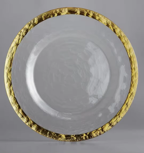 Assiettes de présentation de luxe transparentes or et argent pour occasions festives – Vente en gros - Product Image 1