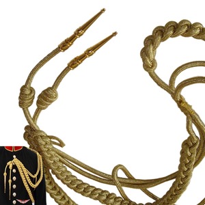 Aiguillette Gold <b>Cord</b> Two Brass Gold Plated Tips - Product Image 2