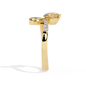 Bague de fiançailles et d'anniversaire minimaliste de créateur, diamant de laboratoire ovale 1 CT E VS1, or massif 14 carats - Product Image 2
