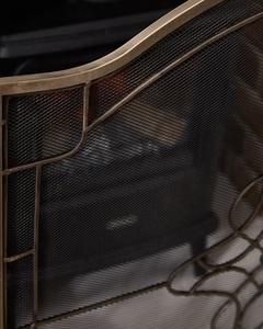 Gothic Medallion Metal Fireplace <b>Screen</b> Folding Three Panel Fine Mesh Spark Guard Decorative Steel Hearth <b>Protector</b> - Product Image 5