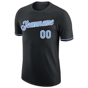 T-shirt d'équipe personnalisé avec numéro de joueur et nom d'équipe sur le devant, maillot de sport noir, fournisseur de vêtements de sport en gros à marque privée - Product Image 1