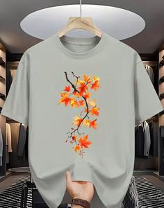 เสื้อยืดพิมพ์ลายสกรีนผ้าไหมเนื้อนุ่มพิเศษสำหรับผู้ชาย สวมใส่สบาย เหมาะสำหรับฤดูร้อน เป็นมิตรกับสิ่งแวดล้อม ตกแต่งด้วยผ้าเดนิม ผ้าบาติก และผ้าคอร์ดูรอย - Product Image 5