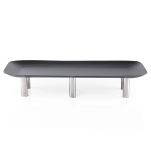 Support à gâteau rectangulaire en acier inoxydable, plateau de présentation monobloc - Product Image 2