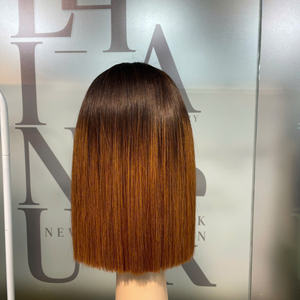 Peluca corta tipo bob de cabello vietnamita liso y sedoso de alta calidad para mujeres, precio de fábrica al por mayor, color marrón ombré. - Product Image 5