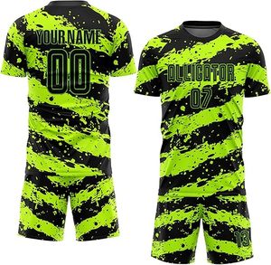 Camiseta de Fútbol Sublimada Personalizada Alligator para Hombre, Manga Corta, Cuello Redondo, Absorbe la Humedad, Verde y Negro, Ropa Deportiva de Equipo - Product Image 2