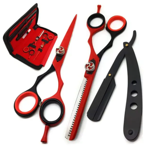 Kit de peluquería con espejo pulido, tijeras de entresacar, tijeras de acero inoxidable, kit de afeitado con peine en oferta - Product Image 6