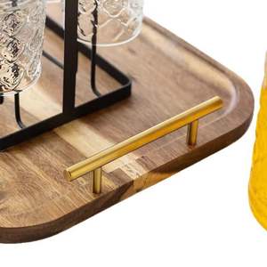 Bandeja multifuncional de madera de acacia para el desayuno con patas plegables y bordes elevados - Product Image 6