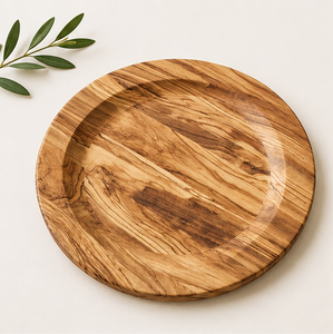 Handcrafted Wood Charger <b>Plate</b> Natural Grain Rustic Round Wooden Dinner <b>Plate</b> for Luxury Wedding and Modern Table <b>Decor</b> - Product Image 5