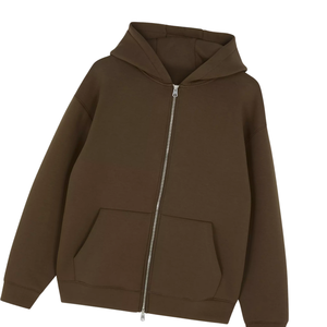 Zipper Custom Factory Wholesale Printed Solid Lined 100% Cotton Winter Woven Hoodie for Women and <b>Men</b> - Product Image 4