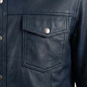 Veste de moto en cuir pour homme NAI-0466C, style motard, chemise, manteau tendance, vêtements de protection pour la conduite, couleur personnalisable - Product Image 5