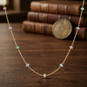 Collares de Plata de Ley 925 con Cuentas de Ópalo, Collares de Moda para Hombre y Mujer, Collar con Cuentas Magnéticas de Triple Protección para la Salud - Product Image 4