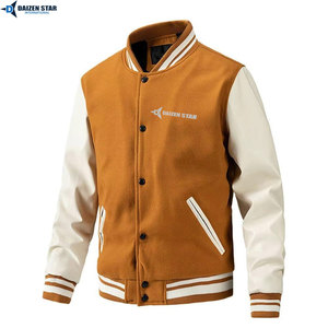 Cotton Fleece Varsity Jacket Custom Printed Logo Casual Letterman Jacket Bulk - Product Image 4