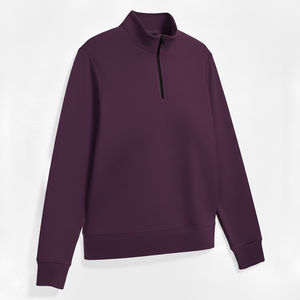 <b>Men</b> Fleece Stand Half Zip Sweatshirts Breathable Anti-Pilling Regular Fit Winter Solid Digital Printing Customizable Sweatshirts - Product Image 3