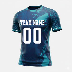 เสื้อฟุตบอลทีมสั่งทำคุณภาพดีที่สุด ราคาส่งจากโรงงาน ผลิตจากโพลีเอสเตอร์ 100% ป้องกันรังสียูวี ระบายเหงื่อได้ดี ทนทาน แขนสั้น - Product Image 1