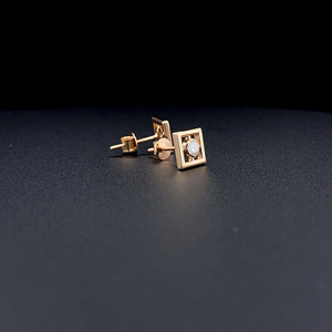 Pendientes de Diamantes Cuadrados Cultivados en Laboratorio en Oro Rosa - Product Image 3