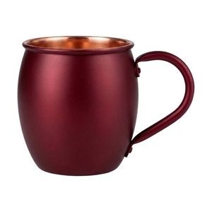 Mug en cuivre pur avec revêtement poudré violet royal de luxe et poignée ergonomique assortie - Mug en cuivre violet mat moderne - Product Image 2