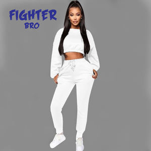 ชุดวอร์มผ้าฝ้ายสำหรับผู้หญิง ขนาดและดีไซน์ตามสั่ง ชุดลำลองใส่สบายๆ สำหรับใส่ทุกวัน รับทำโลโก้ตามสั่ง ผลิตแบบ OEM แบรนด์ส่วนตัว ผลิตจำนวนมาก พร้อมส่ง - Product Image 2