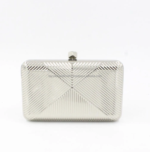 Nouveauté : Sac à main unique en acier treillis, sac de soirée géométrique, pochette à chaîne en pierre abstraite pour femme, plaqué argent sculpté - Product Image 3