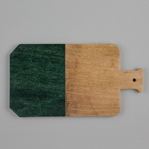 Planche à découper en marbre et bois d'acacia, plateau de service en marbre et bois avec poignée, planche à découper pour charcuterie, idéale pour la gravure laser - Product Image 3