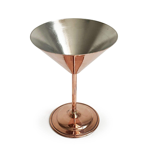 Verre à martini plat en cuivre d'aspect antique, coupe à martini couleur cuivre, gobelet à cocktail Margarita - Product Image 3
