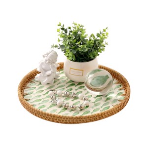 Bandeja Artesanal de Ratán con Incrustaciones de Conchas para Decoración de Interiores - Product Image 5