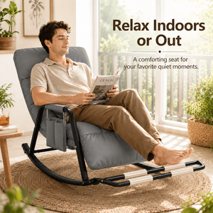 Sillón Reclinable Ajustable con Reposapiés Plegable, Cojín de Cuero PU, para Interiores y Exteriores - Product Image 3
