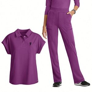 Custom New Straight Pants Quick-Dry Nurse <b>Doctor</b> Unisex Short Sleeve Dental High Elastic Waist Comfortable Split Suit Scrub <b>Set</b> - Product Image 4
