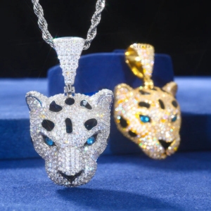 Colgante Cabeza de Pantera - Colgante de Plata 925 con Diamante Moissanita, Colgante de Pantera Audaz y Valiente, Colgante de Animal Hecho a Mano - Product Image 6