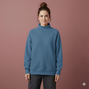 Sudadera de Cuello Alto con Logotipo Personalizado Bordado para Mujer, Sudadera Holgada de Manga Larga, Informal, para Otoño e Invierno, con Nuevo Diseño Estampado - Product Image 1