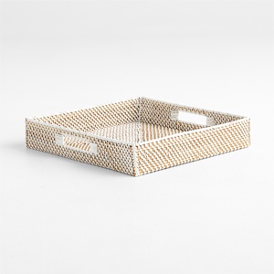 Handcrafted rattan jewellery display <b>tray</b> vanity desk organizer lowest price weave <b>storage</b> <b>trays</b> - Product Image 4