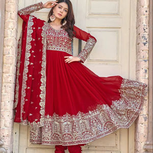 Ramdev Trading – Nouvelle collection Anarkali Salwar Kameez en soie romaine pour l'Aïd et le Ramadan, tailles plus, 3 couleurs disponibles, en promotion - Product Image 1