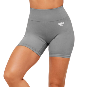 Conjunto Deportivo Transpirable Verde Lima para Mujer: Sujetador Deportivo y Shorts de Ciclismo de Cintura Alta Grises, Ropa Deportiva sin Costuras Delanteras para Gimnasio, Fitness y Yoga - Product Image 6